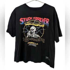 Streetwear Veggors Lab Skeleton Stuck Forever Hint Line Black Men’s XXL T-Shirt